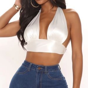 Silk tie up crop top! - never worn